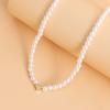 European and American distinctive light luxury baroque pearl love pendant necklace in wind beaded necklace women