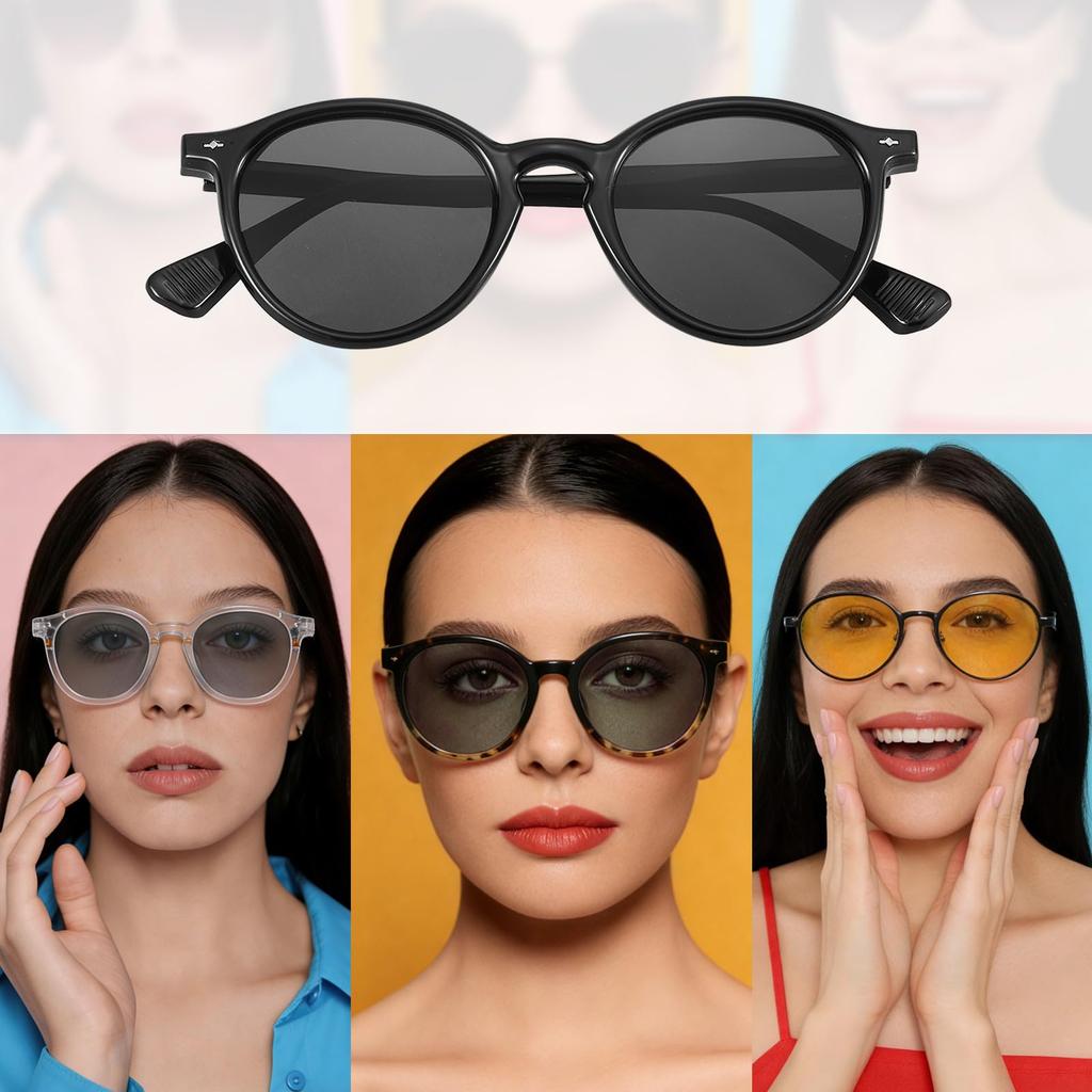 [uxcell] Square Polarized Sunglasses, Retro Trend Sunglasses, Unisex, Light Black (BlackGray Lenses)