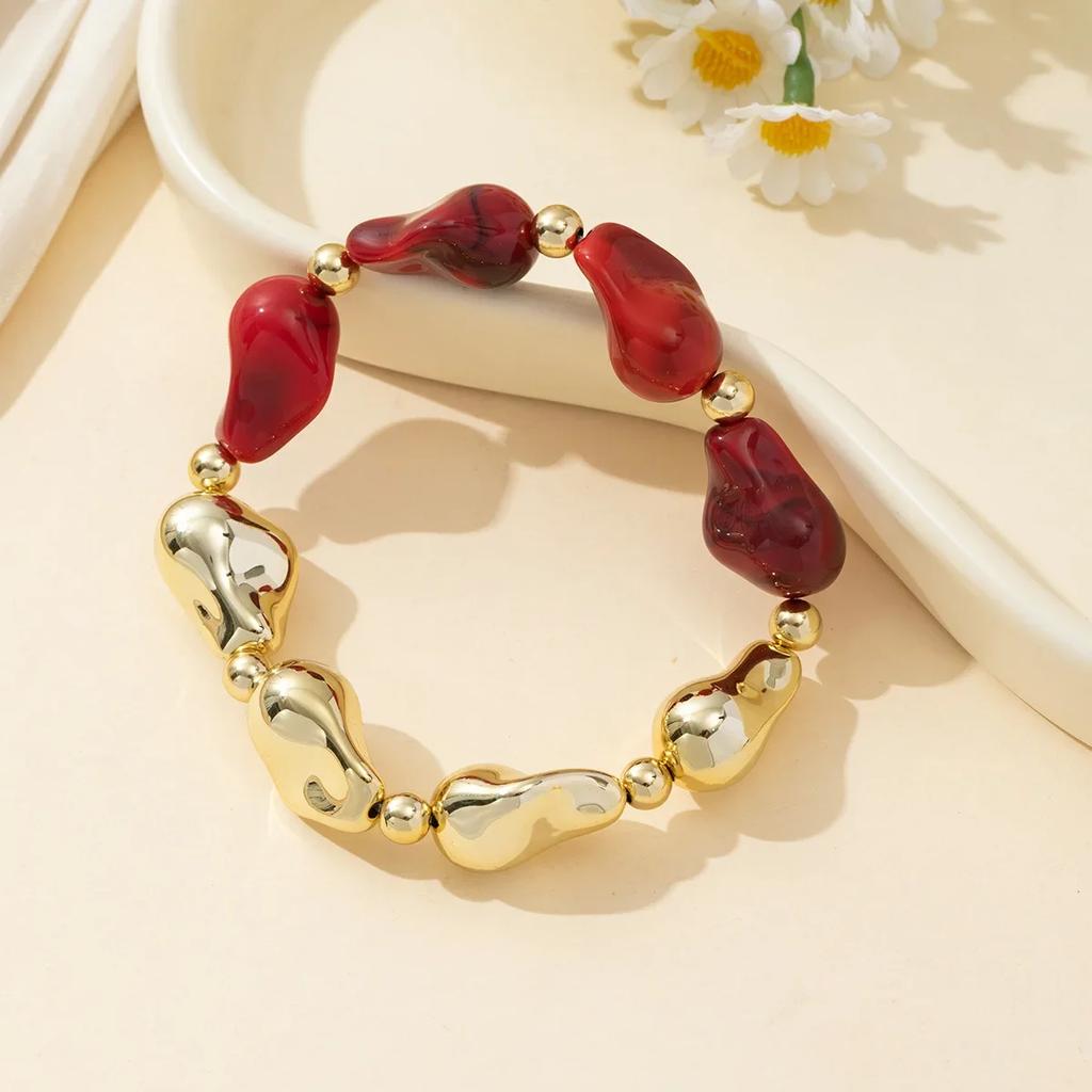 B148 Bohemian New Exaggeration Retro Design Good-looking Bracelet Gorgeous Acrylic Colored Bead Women's Bracelet Exquisite