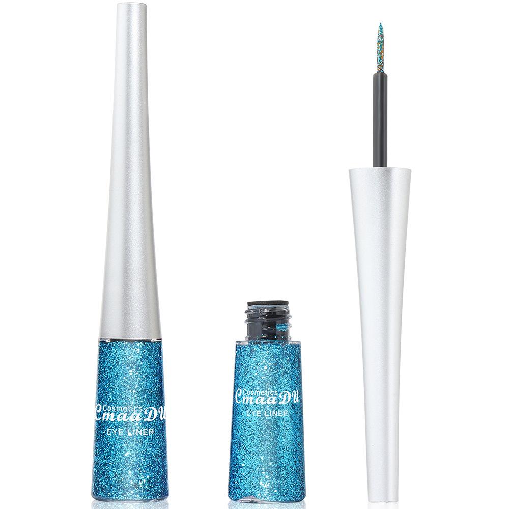 CmaaDu 16 barev Barevné flitry Glitter Powder Tekuté oční linky Flitry Tekuté oční linky