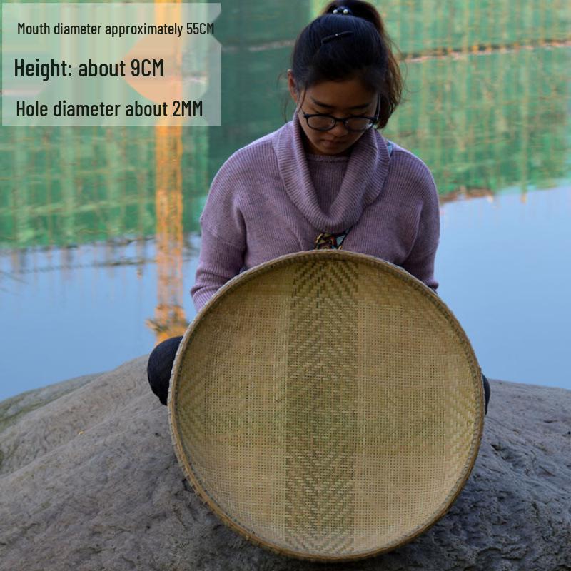 Бамбуковое плетеное перфорированное сито и поднос для сушки и веяния