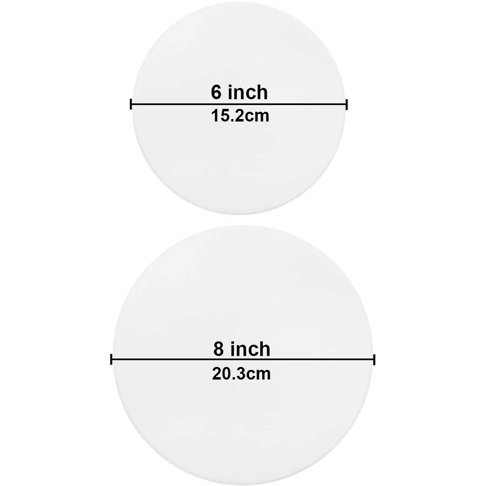 20 Stück Pergament Backpapier Rund 6 Zoll 8 Zoll Antihaft Backpapier für Kuchen- und Plätzchenbacken