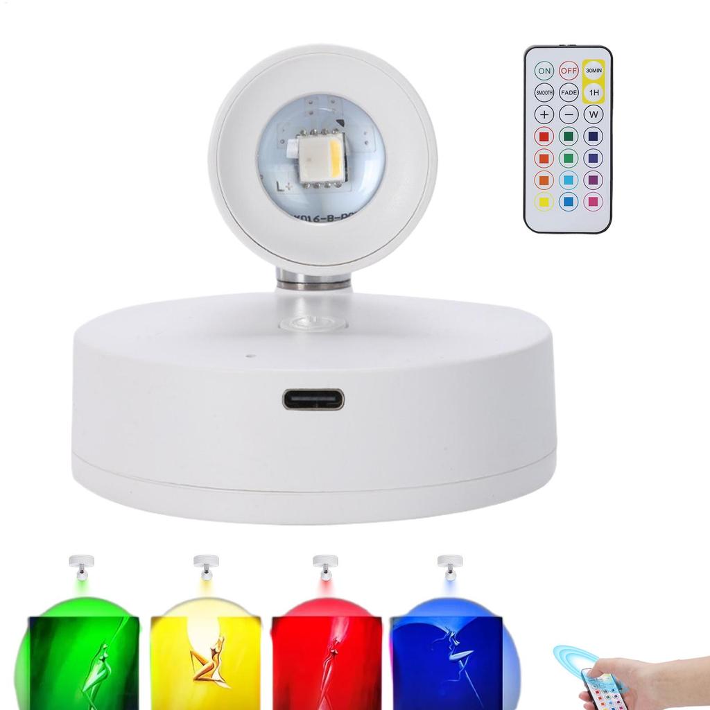 Rechargeable LED Spotlight With RC, Indoor Plants Wall Painting Display Ambient Lighting, Wireless Artwork Focus Spotlight