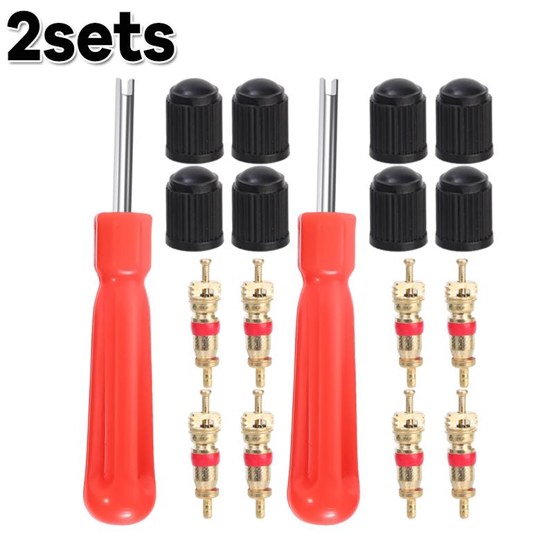 Tire Valve Core Removal Tool Set Bicycle Screwdriver Wrench Manual Tire Repair Tools Suitable for Cars Bicycles and Motorcycles