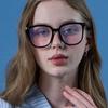 KOLEAT Geek Chic Oversized Big Horn-Rimmed Round Square Blue Light Blocking Glasses [BKBG]