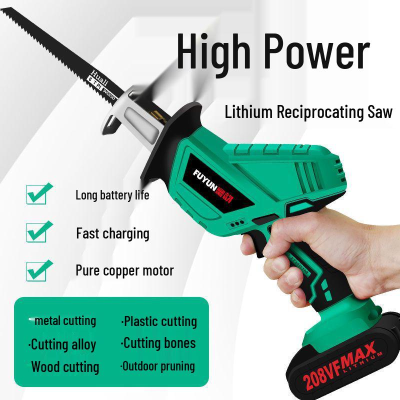 Rechargeable Handheld Brushless Chainsaw - Multifunctional Lithium Battery Saber Saw for Household Logging