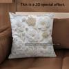 2D Floral 3D Embossed Patterned Pillow Covers Pattern Cushion Cover Suitable For Sofa Bedroom Car Pillow Cover