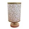 Nordic Solid Wood LED USB Table Lamp with Fabric Shade and Creative Decal - Ideal for Bedroom, Bedside, or Study.