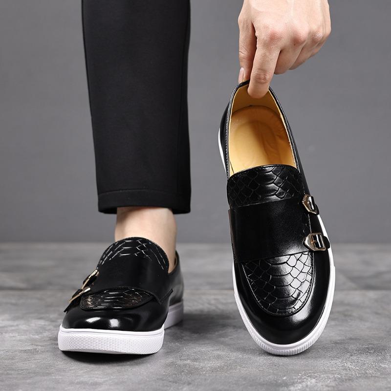 45 large size 46 men's shoes fashion casual leather shoes men's shoes men's white bottom loafers