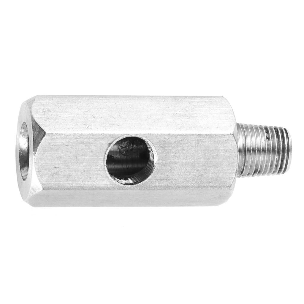 18in BSPT Oil Pressure Sensor Tee To NPT Adapter Stainless Steel Fitting for Turbo Supply Feed Line