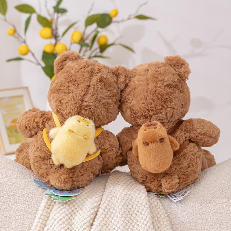 Bear Teddy Adorable Plush Toy With Capybara Companion Cute Animal Gift Perfect