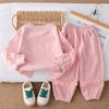 Kids Casual Long-Sleeve Set, Comfortable Daily Wear Outfits