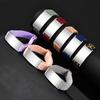 Vnox Free Engraved Curved Plate Bracelets Elastic Wristband for Men Women, Stainless Steel Adjustable Band, Personalized Jewelry