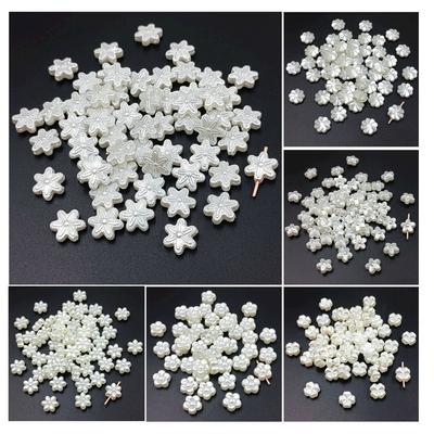 Ketting DIY Geperforeerd Bloem Type 50/100 Stuks Armband Maken Losse Kralen Imitatie Parel ABS Driedimensionaal Mode Hanger Accessoires