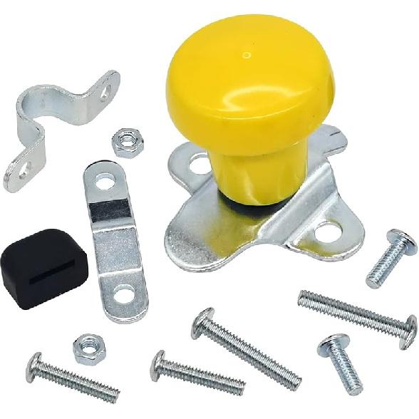 WSV123Y Универсальная ручка-спиннер на рулевое колесо с резиновой накладкой, совместимая с John Deere Case IH Cub Cadet газонокосилкой экскаватором-погрузчиком трактором комбайном жёлтый