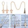 Cross Wood Bead Garlands with Tassels Decorative Birthday New Year Party Decor