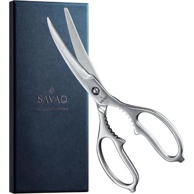 SAVAQ Genuine Product Indispensable Reason Evolved Kitchen Scissors Disassemblable Washing All Stainless Steel Dishwasher Safe (curved Scissors)
