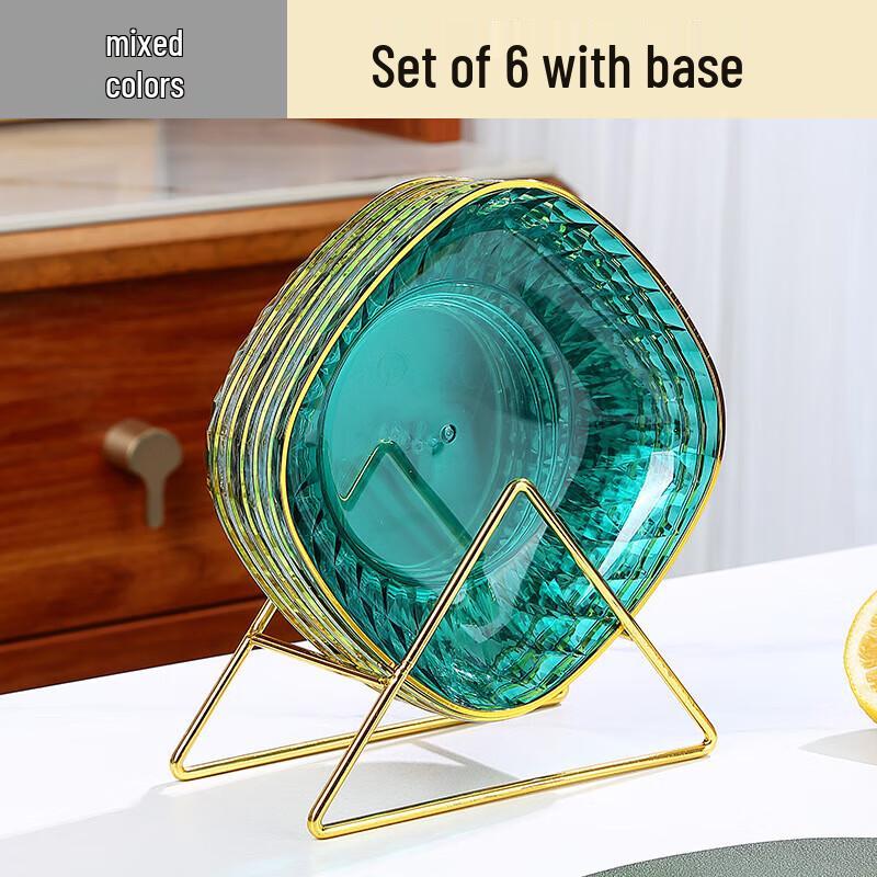 Paibei Nordic Light Luxury Transparent Serving Plates Set with Base