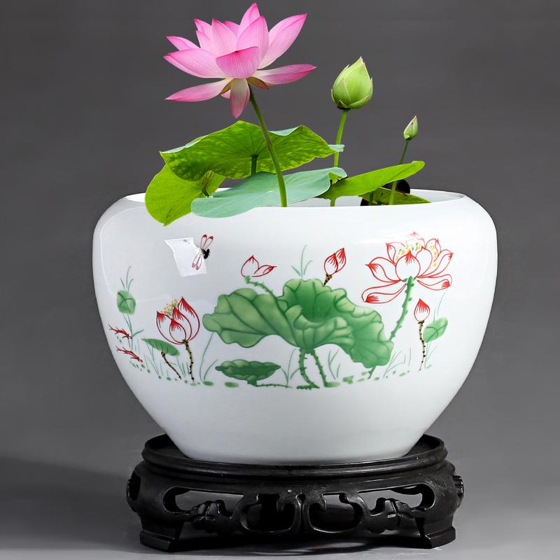 Großer Keramik-Lotus Seerose Hydroponischer Blumentopf ohne Abfluss