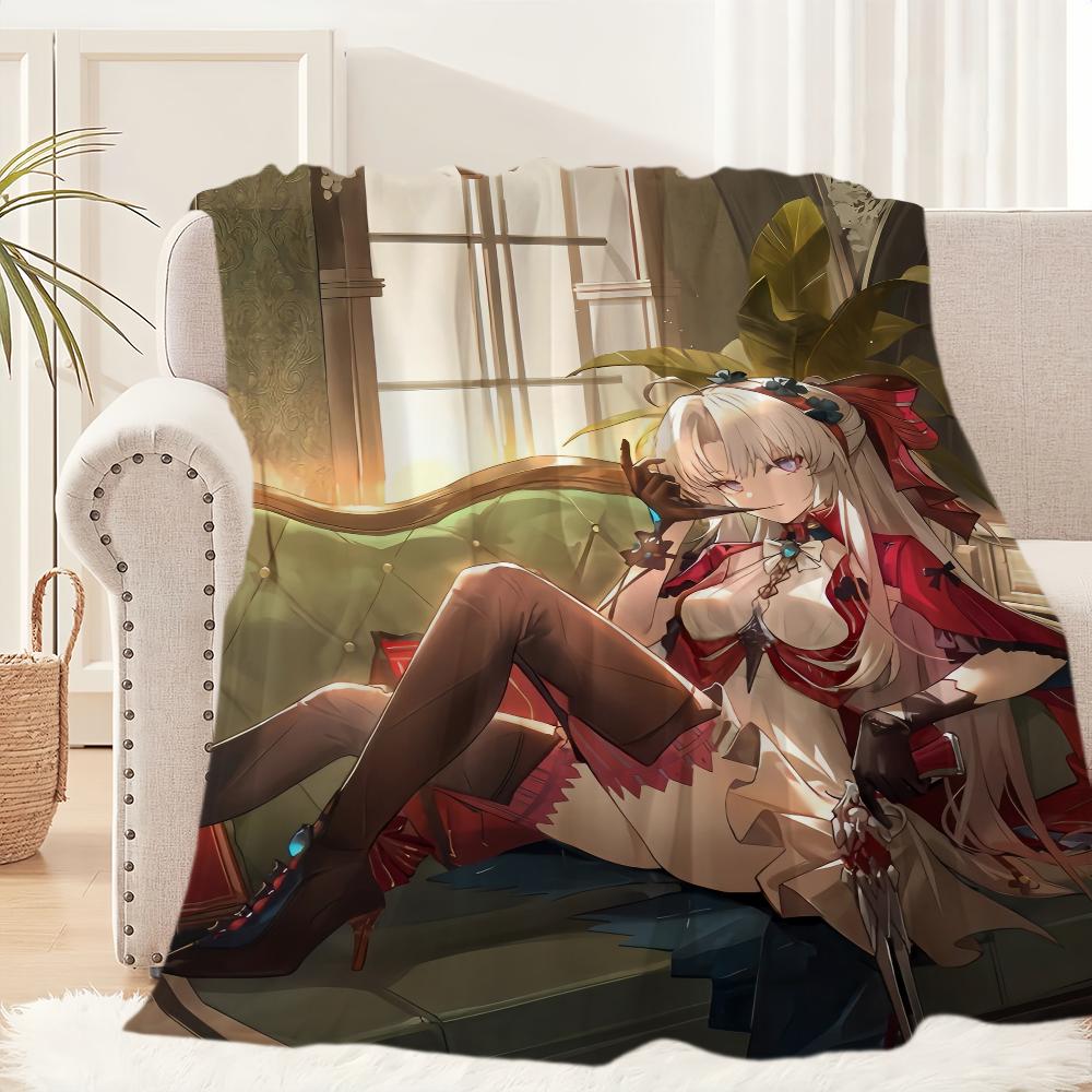 Game Wuthering Waves Carlotta Blanket Plush Nap Sofa Rug for Living Room Warm Office Bedroom Birthday Home Travel Kid Gifts