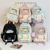 Girls Backpack Junior High School Student Backpack Color Contrast Student Schoolbag