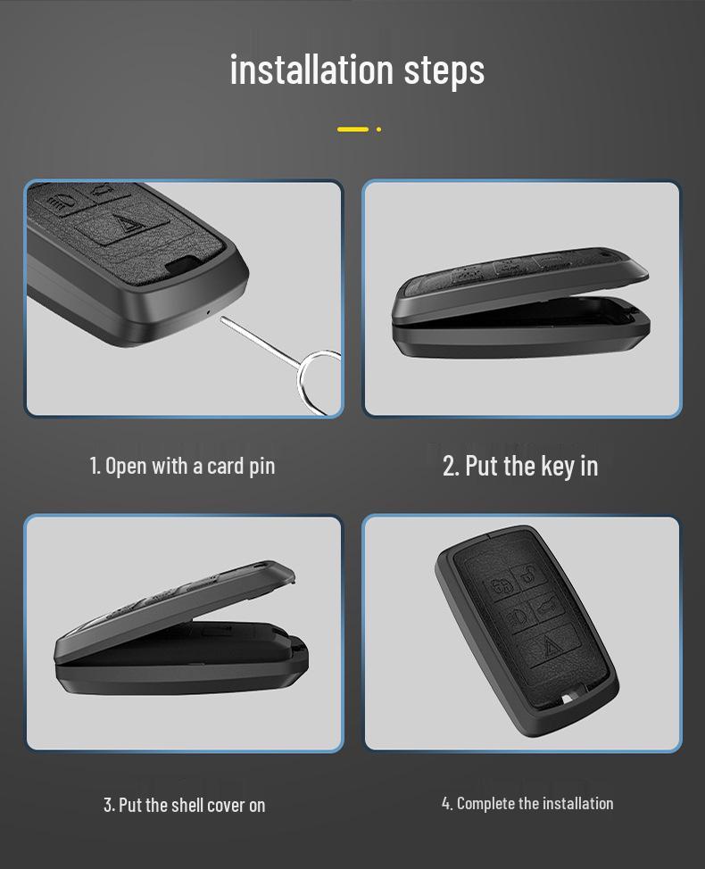 Land Rover & Jaguar Key Case for Range Rover Sport, Velar, Evoque, Discovery 4, Freelander 5.