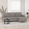 Vidaxl 3-Seater Sofa with Footstool, Taupe, 180 Cm, Fabric