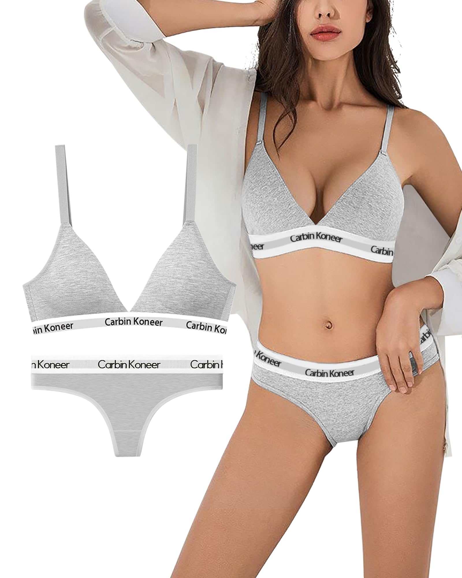 

Комплект спортивного бюстгальтера VICHERIA с беспроводным комплектом спортивного бюстгальтера для спортивной и тренажерной одежды, женский, с Т-образной спиной [Хлопок, Беспроводной, Удобный] Женский