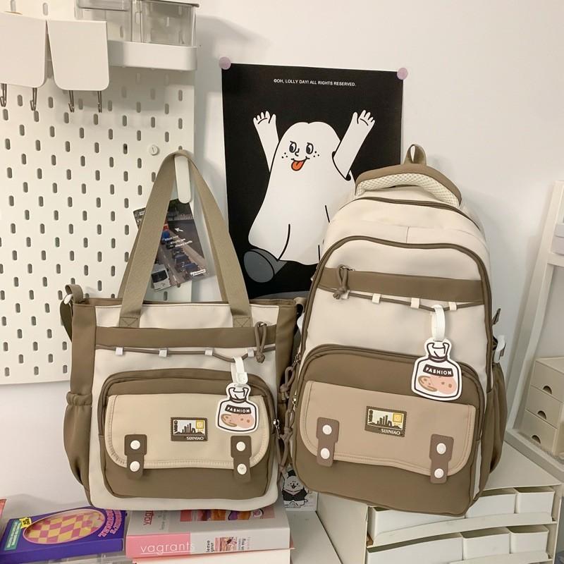 Fashion Color Collision Large Capacity Student Backpack For School Travel And