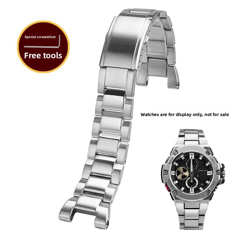 Dla Casio G-SHOCK Stalowe Serce Metalowa Bransoleta Zegarkowa GST-W300G 400G S130 GST-B100 GST-210 Solidny pasek do zegarka ze stali nierdzewnej Akcesoria