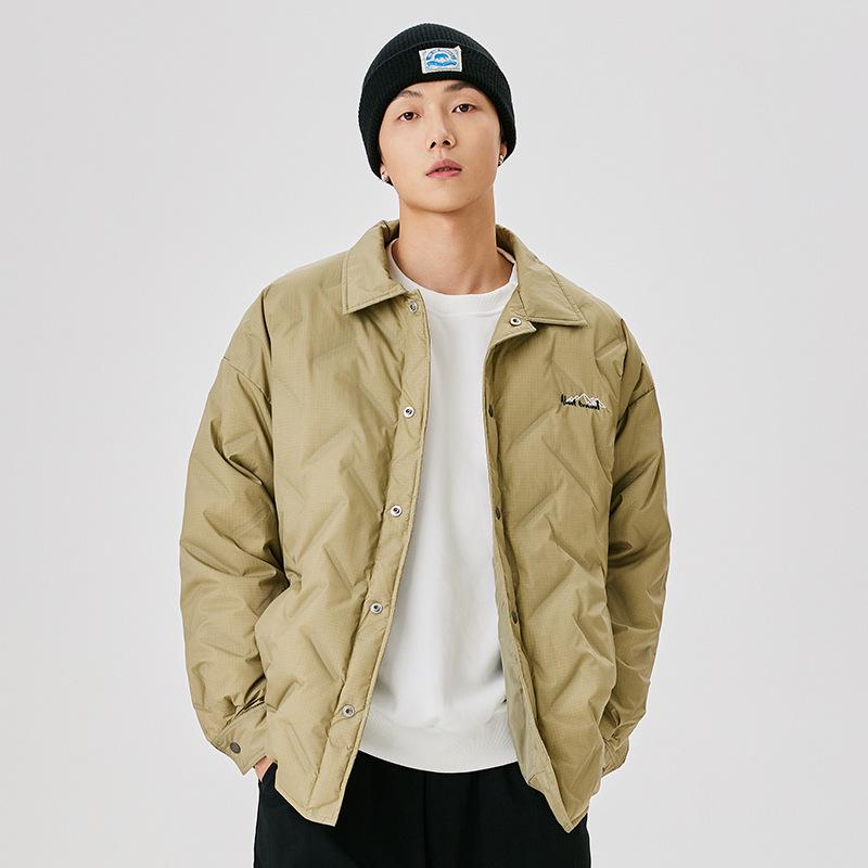 2025 Stylish Men's Loose-Fit Lightweight Warm White Duck Down Jacket - Youth Trendy Plus Size Shirt