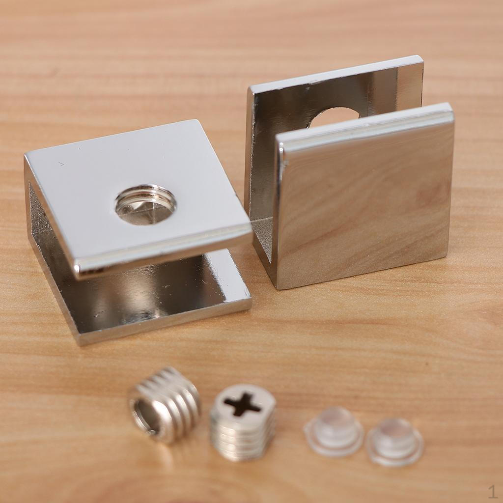 2 Pack Adjustable Glass Support Clamp Zinc Alloy Heavy-duty Bracket