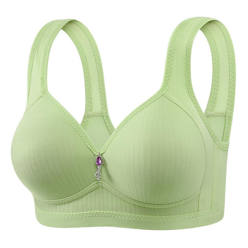 Women's middle-aged and elderly bra without steel ring bra large size smooth vest mother underwear