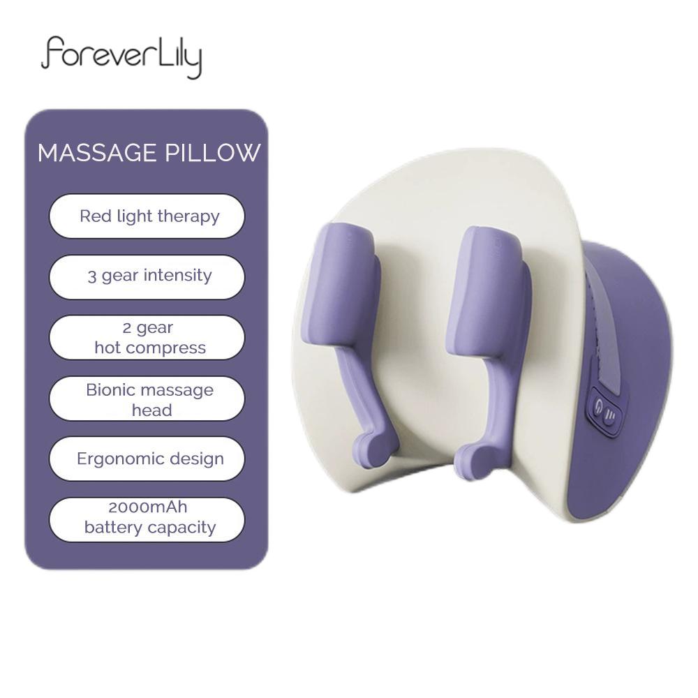 Foreverlily Electric Neck And Shoulder Massage Pillow Neck Cervical Back Waist Kneading Massager Cushion Trapezius masajeador