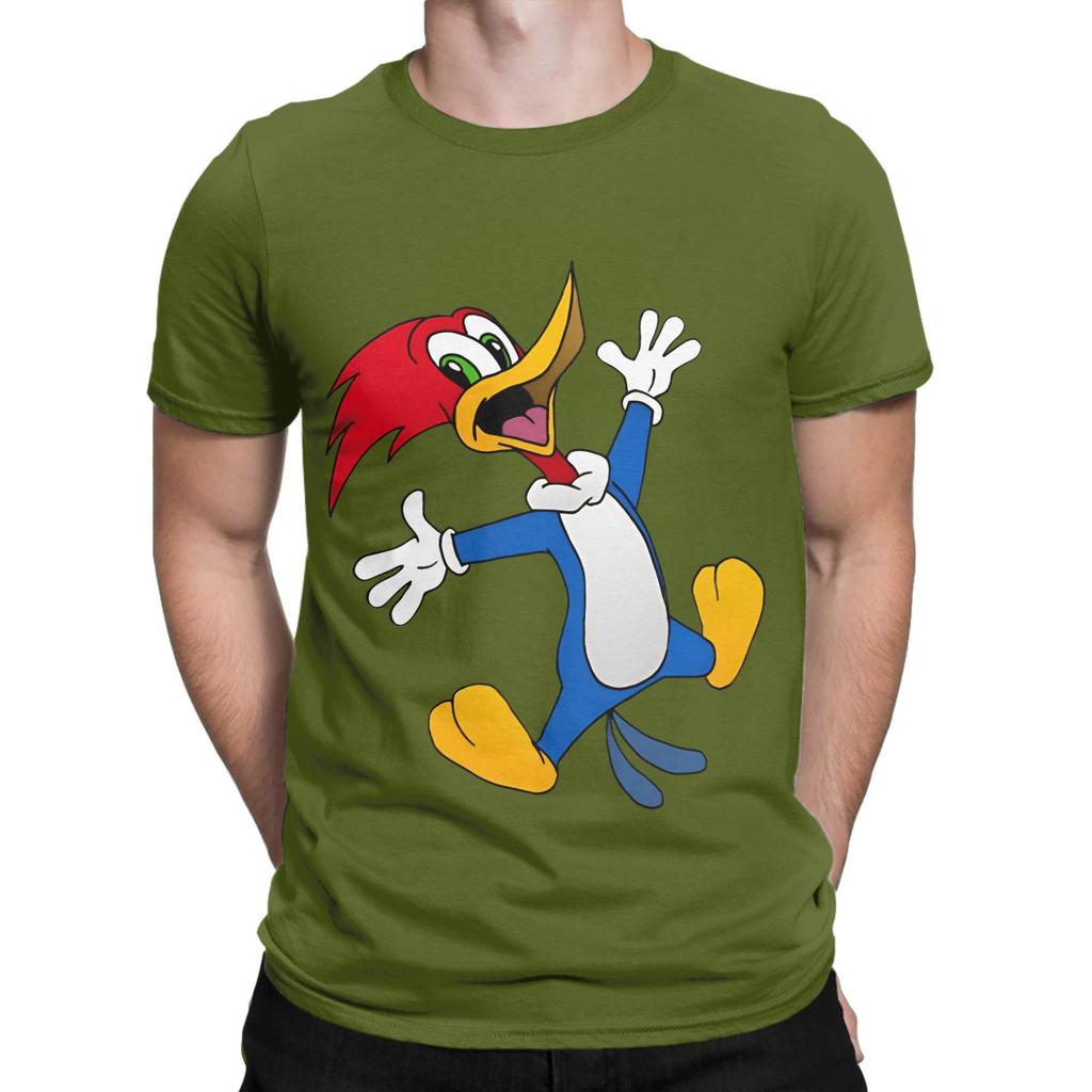 Holzspecht Gemälde Neuheit 100% Baumwolle T-Shirt Holzspecht Oberteile T-Shirts Für Unisex