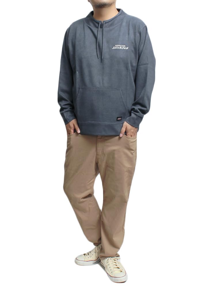 Genuine Dickies Men's Plus Size Twill Poly-Suede Spindle Neck Pullover Sweatshirt, Size 3L, Blue (60)