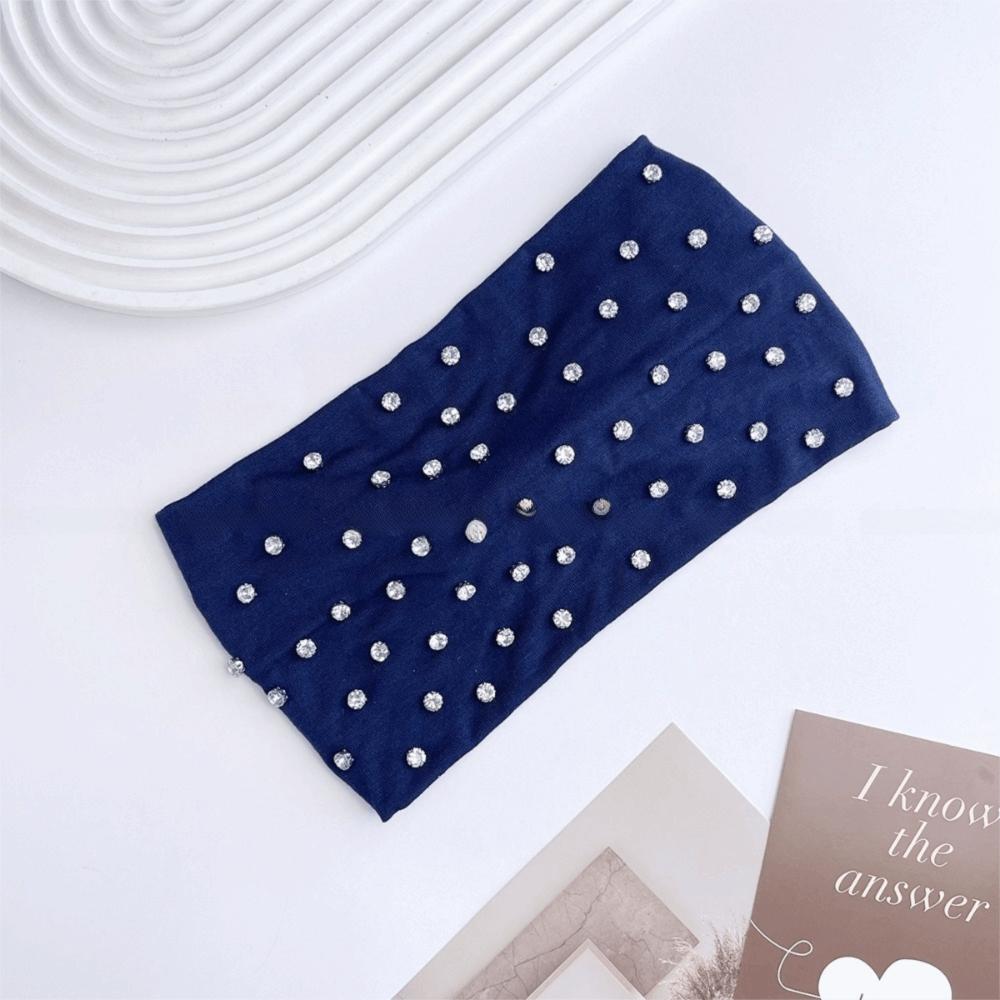 Wide Punk Rivet Hair Bands Soft Elastic Sports Headband Punk Studded Headband Hair Accessories