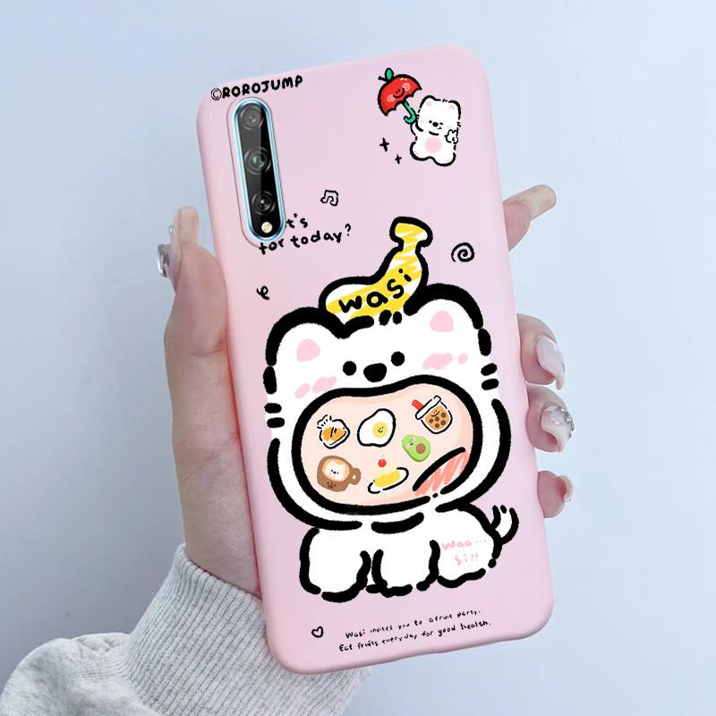 For Huawei Y8p Phone Case Flower Girl Design Soft Silicone TPU Back Housing for Huawei P Smart S Y 8p HuaweiY8p AQM-LX1 Covers