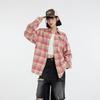 2025 Trendy Unisex Plaid Long Sleeve Hip Hop Shirt with Embroidered Tassels