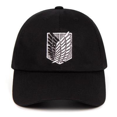 100% Cotton Aot Regiment Dad Hat Embroidery Baseball Cap Women Unisex Snapback Black Shield Attack On Titan