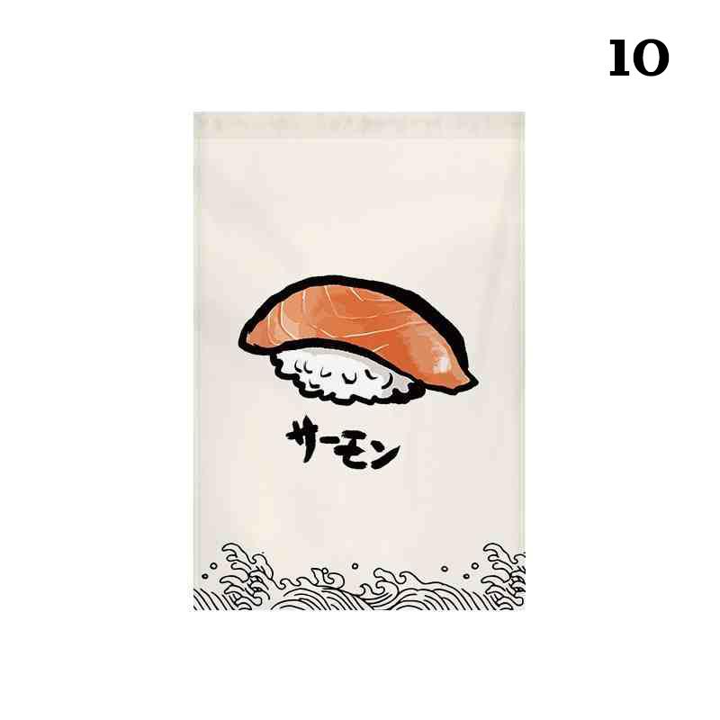 Japanese Style Door Head Half-curtain Kitchen Partition Cuisine Izakaya Sashimi Seafood Bistro Restaurant Decor Short Curtains