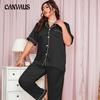 Women's Fashion Leisure Pajamas Suit Plus Size Loose Trousers Pajamas Thin Homewear