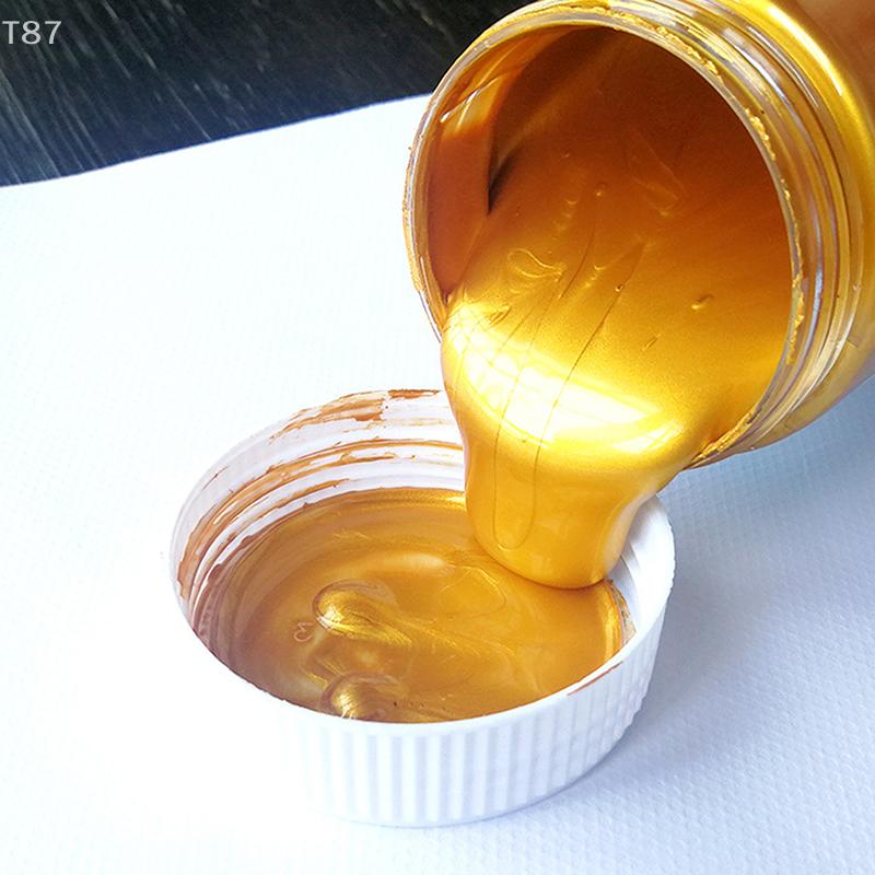 waterproof Not Faded for Statuary Coloring DIY Hand Clothes Painted Graffiti Pigments 100ml Gold Paint Metallic Acrylic Paint