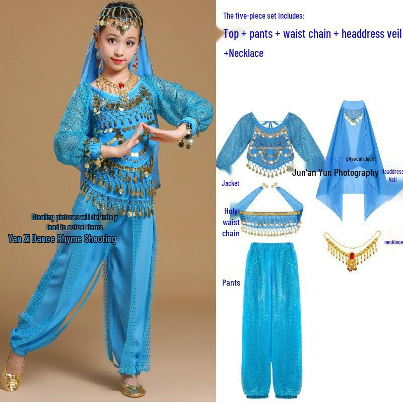 Children's Xinjiang Ethnic Dance Costume for Girls - Toddler Belly Dance Performance Outfit