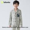 Lulu Jungen Langarm Baumwollpyjama - Cartoon-Stil für Frühling und Herbst