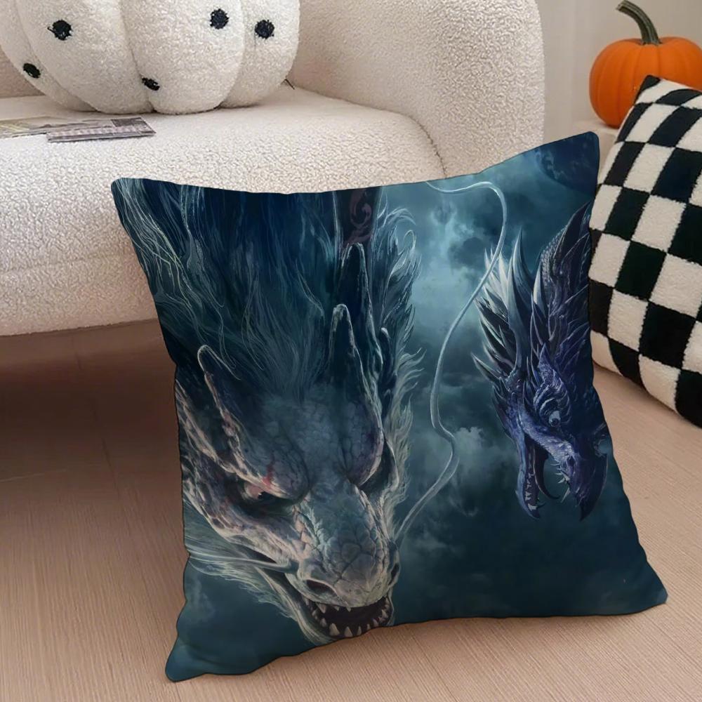 Popular Chinese Mytho Animation NNezha Cushion Cover Throw Pillow Cover Hidden Button Durable Polyester Chair Cushion