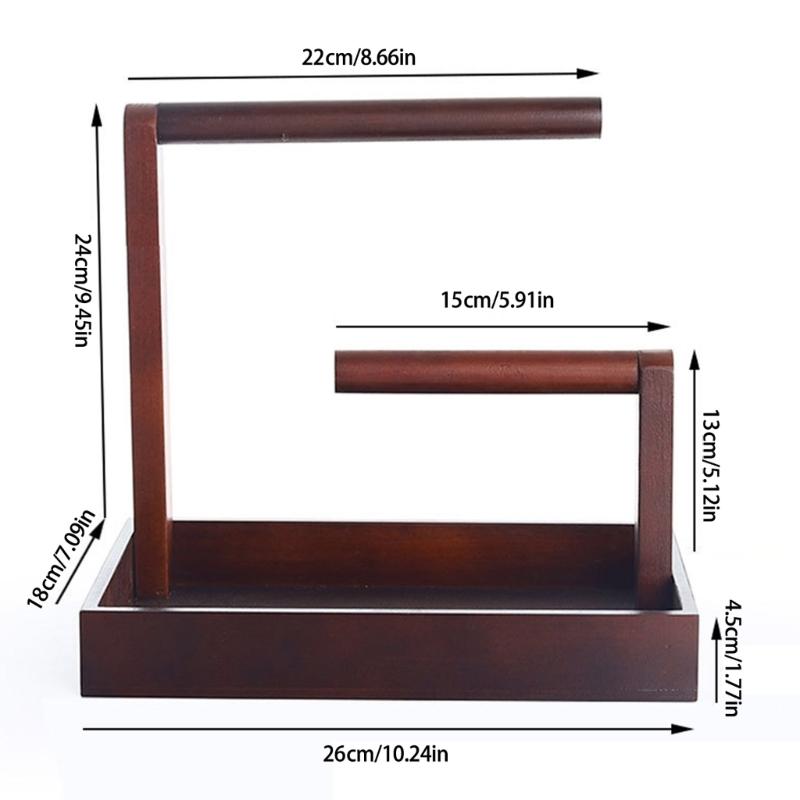 Multifuntional Wood Bracelet Display Stand Necklace Display Holder Necklace Stand Bracelet Organizer Wood Texture