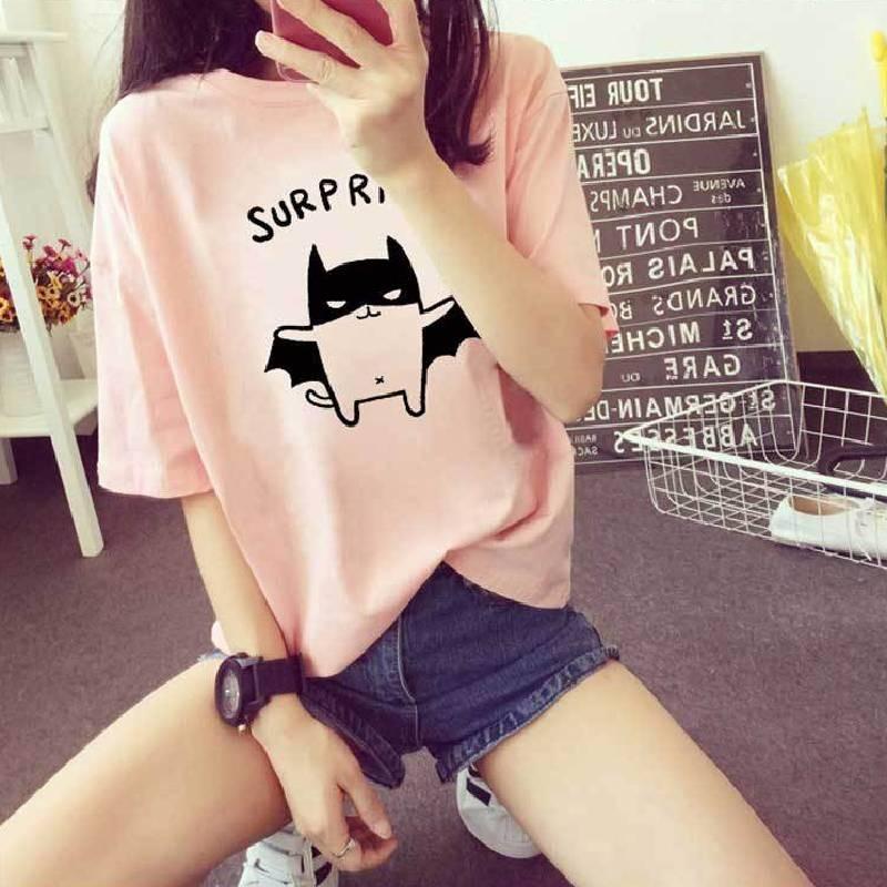 Trendy Summer Korean Style Women Short Sleeve T-shirt In Fashionable Loose Fit With Beautiful Print Designs Available In Multiple Sizes