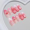 30Pcs Fashionable Press On Nail Showcasing 3D Ice Flowers And Pearls Bows For Instants Glamours