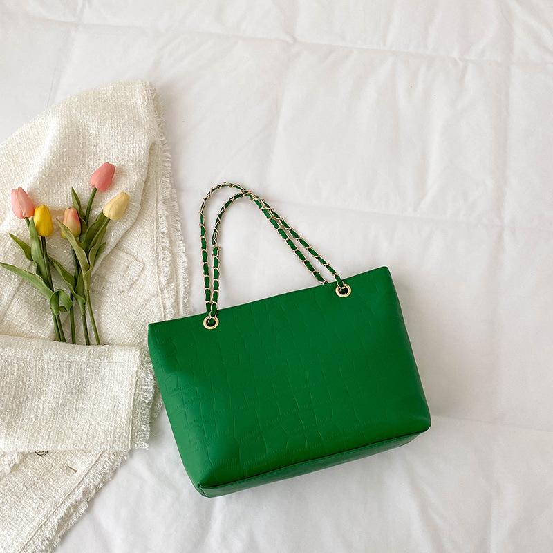 

Сумка в иностранном стиле с ретро-текстурой, женская, 2025, зима, новая, корейская версия, повседневная, цепочка, на одно плечо, кроссбоди, модная сумка-тоут зелёный
